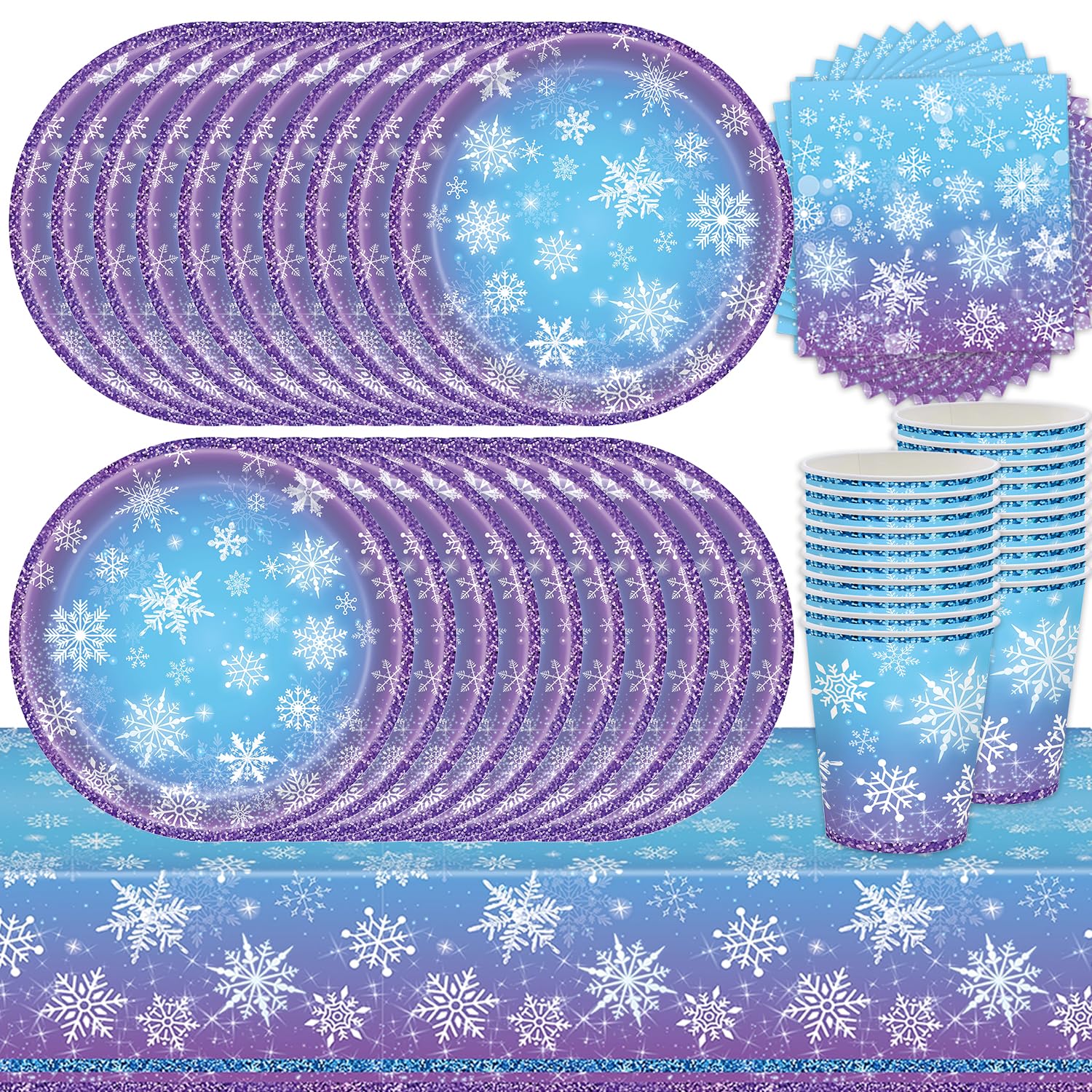 Bleu et violet décoration de fête de glace et de neige pour anniversaire d'enfants