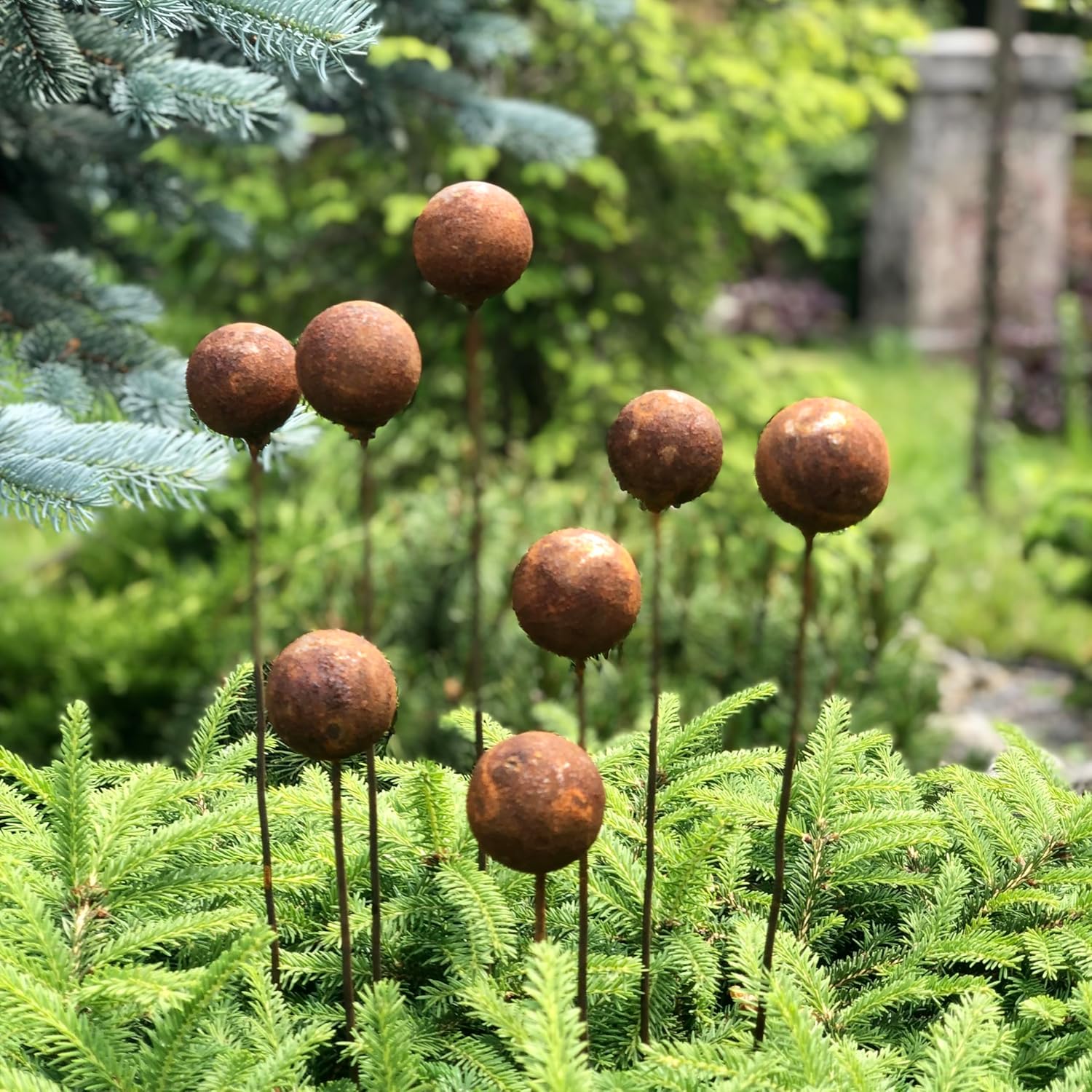 Rusty Flowers Set of 8, Flowers Garden Decor, Yard Art, Rusty Metal Garden Decor
