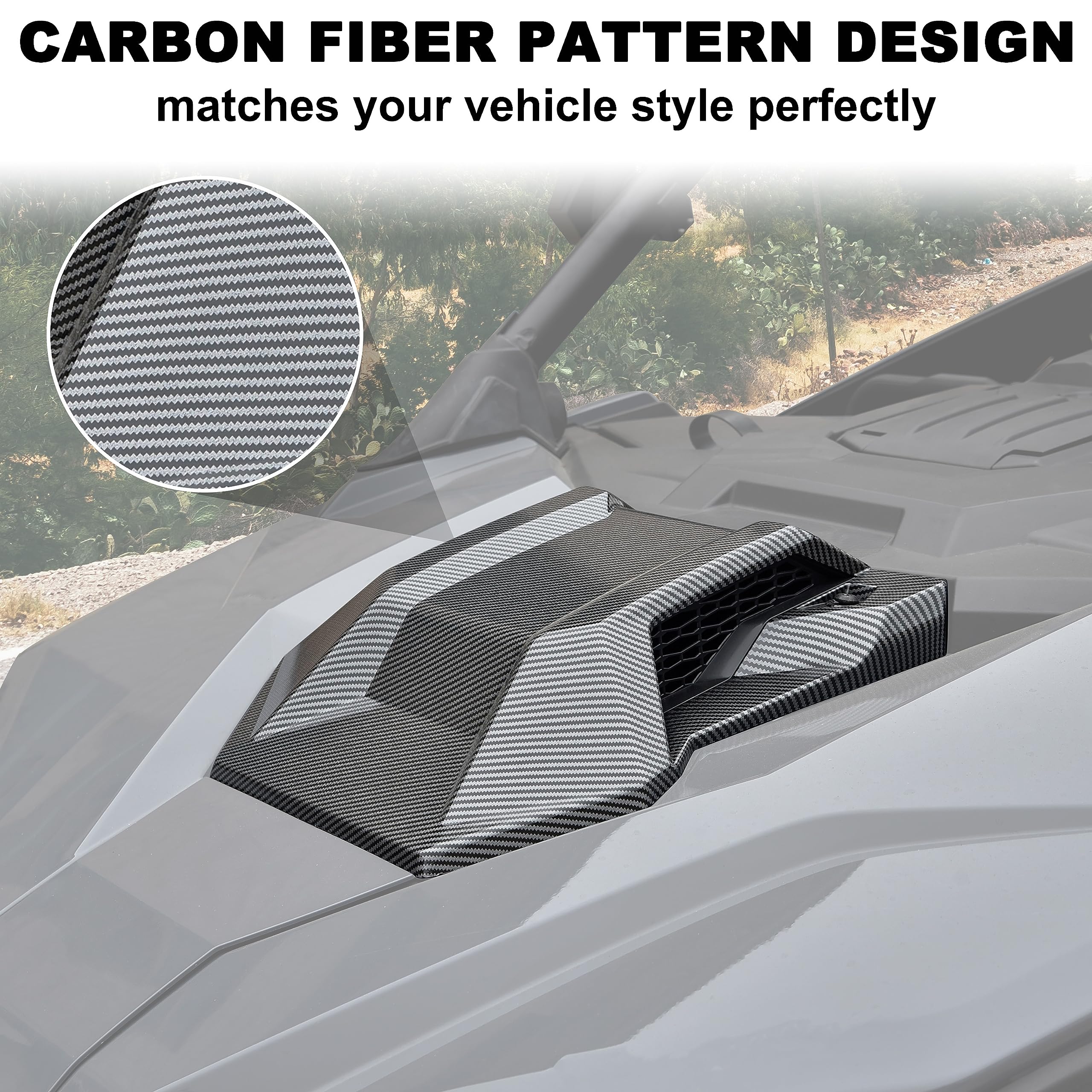 SAUTVS Carbon Fiber Pattern Turbo Hood Scoop for Polaris RZR PRO XP/PRO R/RZR Turbo R 2022-2024 Accessories