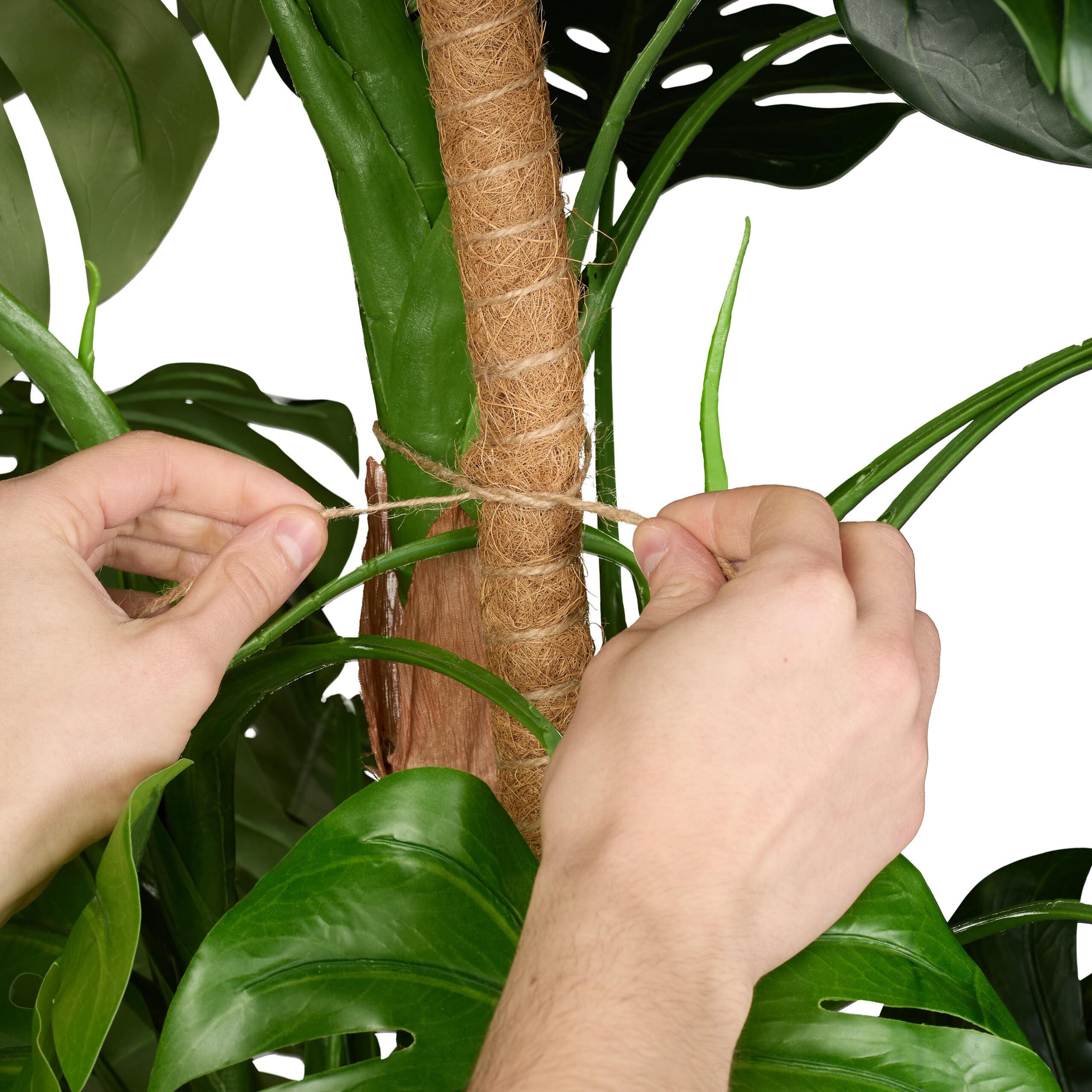Relaxdays Zestaw 5 prętów kokosowych, giętkie pręty do roślin, do monstery, bluszczu i wielu innych, 90 cm długości, włókno kokosowe, naturalne