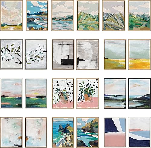 Miniatura 6 de Kate and Laurel Sylvie Lake Huron I and II - Juego de arte de pared en lienzo enmarcado de lino neutro por Nikita Jariwala, 2 piezas de 23 x 33