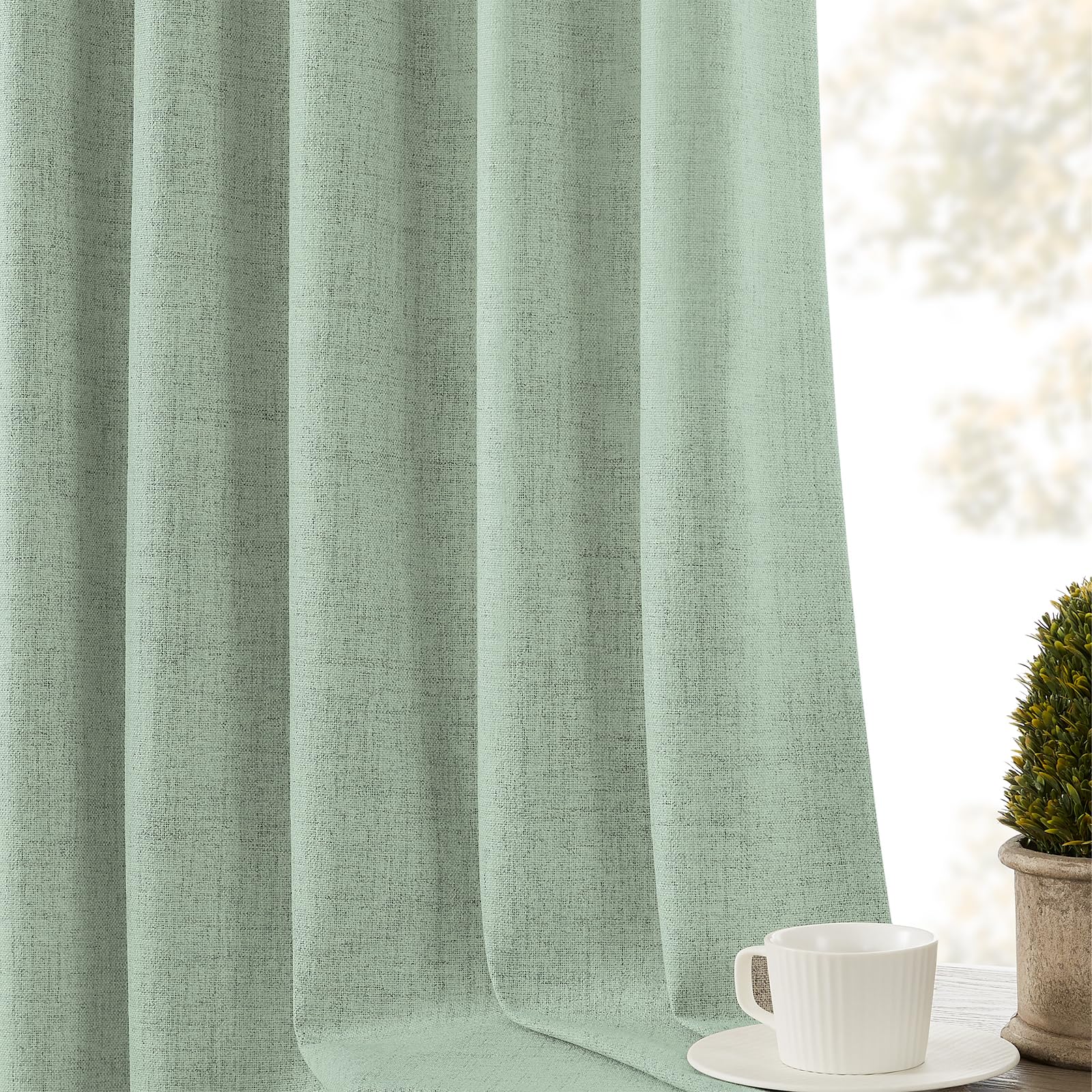 CUCRAF Juego de 2 paneles de cortinas 100 % opacas de 72 pulgadas de largo, trabillas traseras y bolsillo para cortinero para sala de estar, dormitorio, cortinas de oscurecimiento de habitación, con