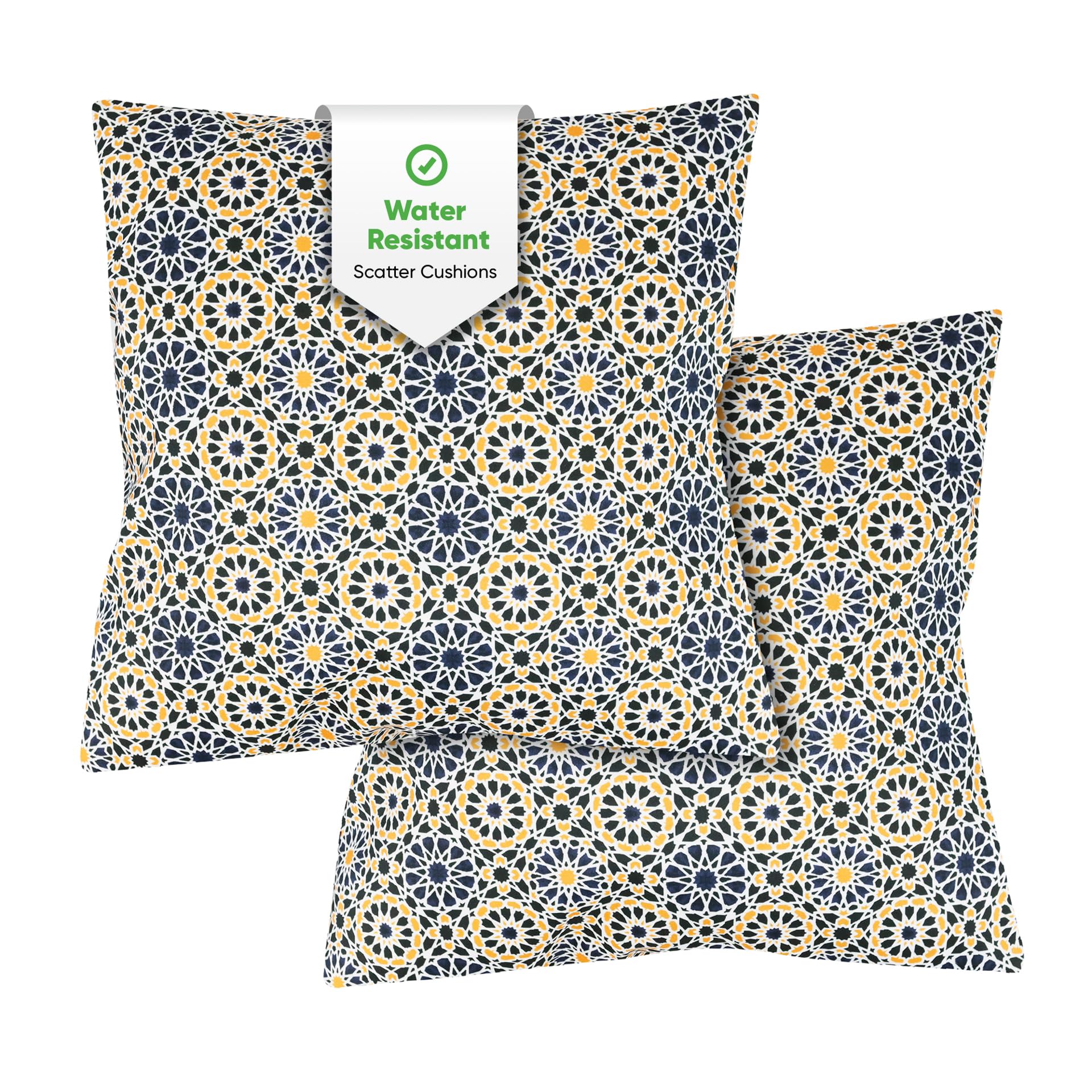 Gardenwize Casablanca - Pack Of 2 Outdoor Scatter Cushions, Garden Furniture Cushions - Covers & Pillows (Casablanca)