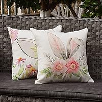 Vista 3 de ONWAY Fundas de almohada de conejo de Pascua de 18 x 18 pulgadas, juego de 2 fundas de almohada decorativas de conejo de primavera de temporada
