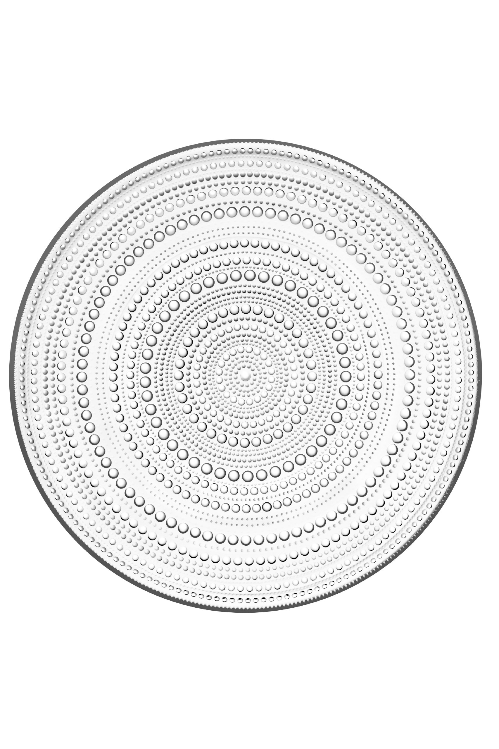 Iittala Kastehelmi Dew Drop Round Clear Glass Plate, 12-1/2-Inch Diameter