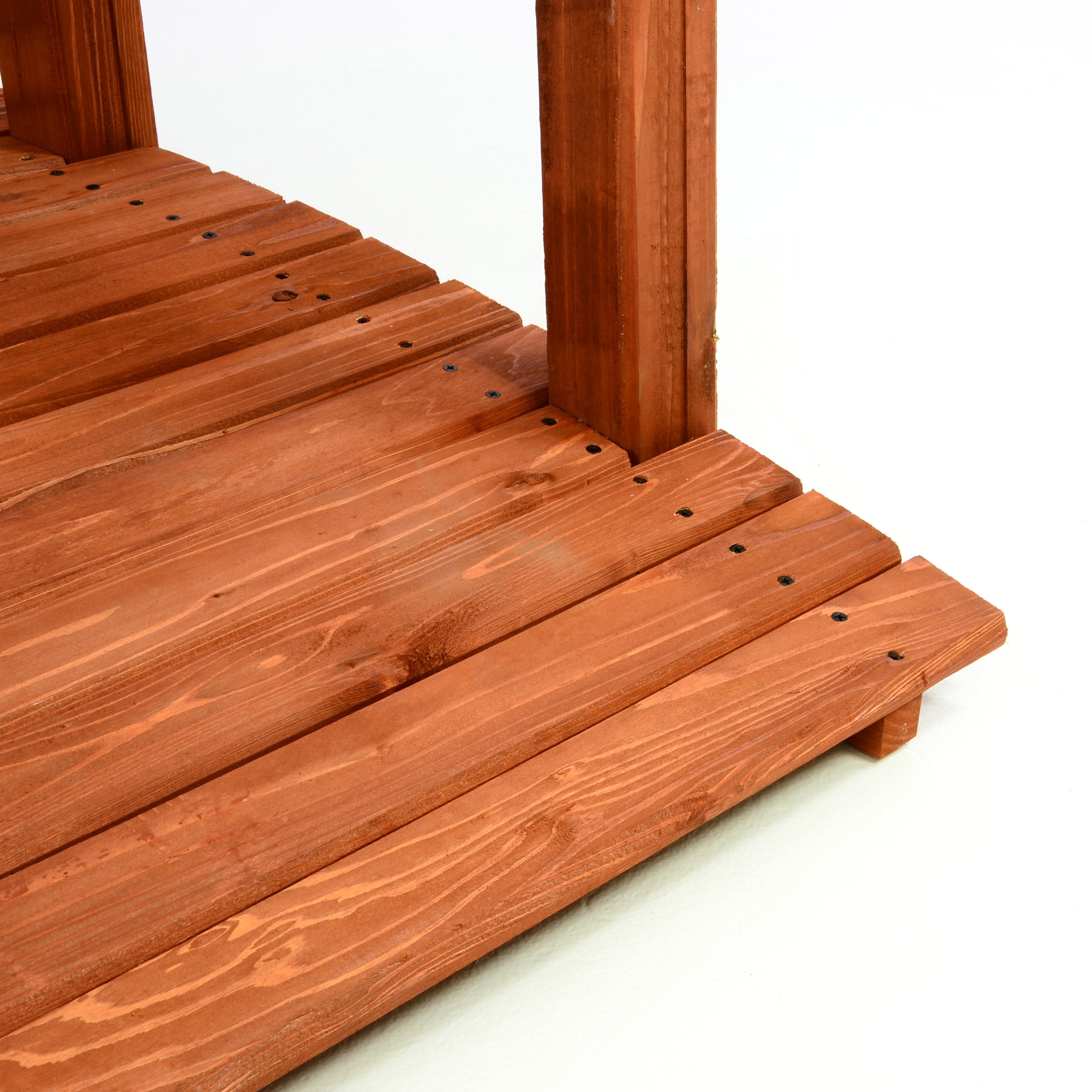 Nexos Gartenbrücke Arizona mit Geländer aus imprägnierten Holz – Rot Braun