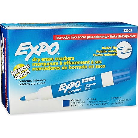 Blue Low-Odor Dry Erase Markers