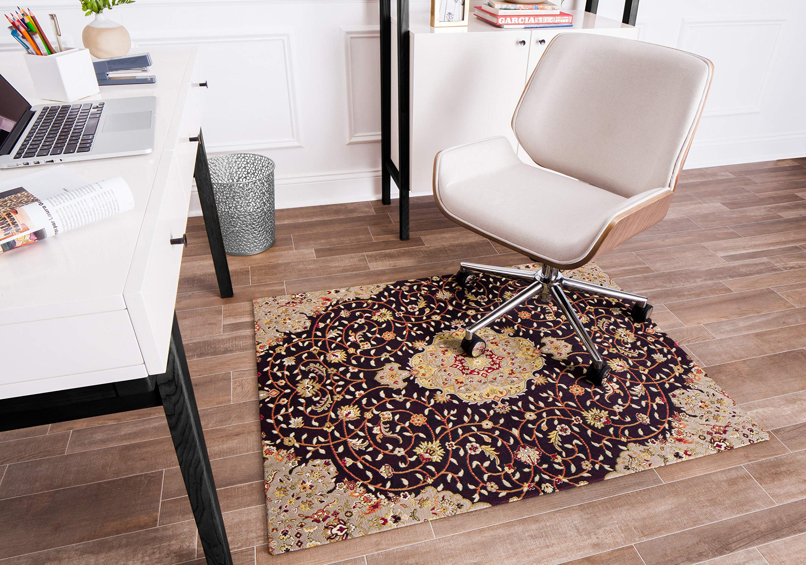 Anji Mountain Rugd Office Chair Mat for Carpet Hardwood Floor - Jacquard Woven Anti-Slip Backing Low Pile Floor