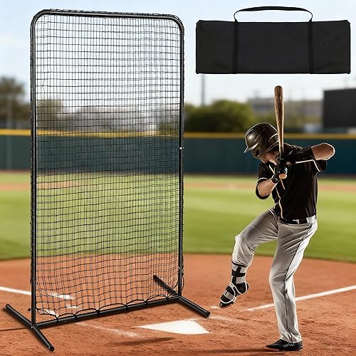 ShinyRelief I Screen Baseball for Batting Cage Baseball Softball Pitching Screen Net Pitcher Protection Pitching Net Protector with Portable Bag for