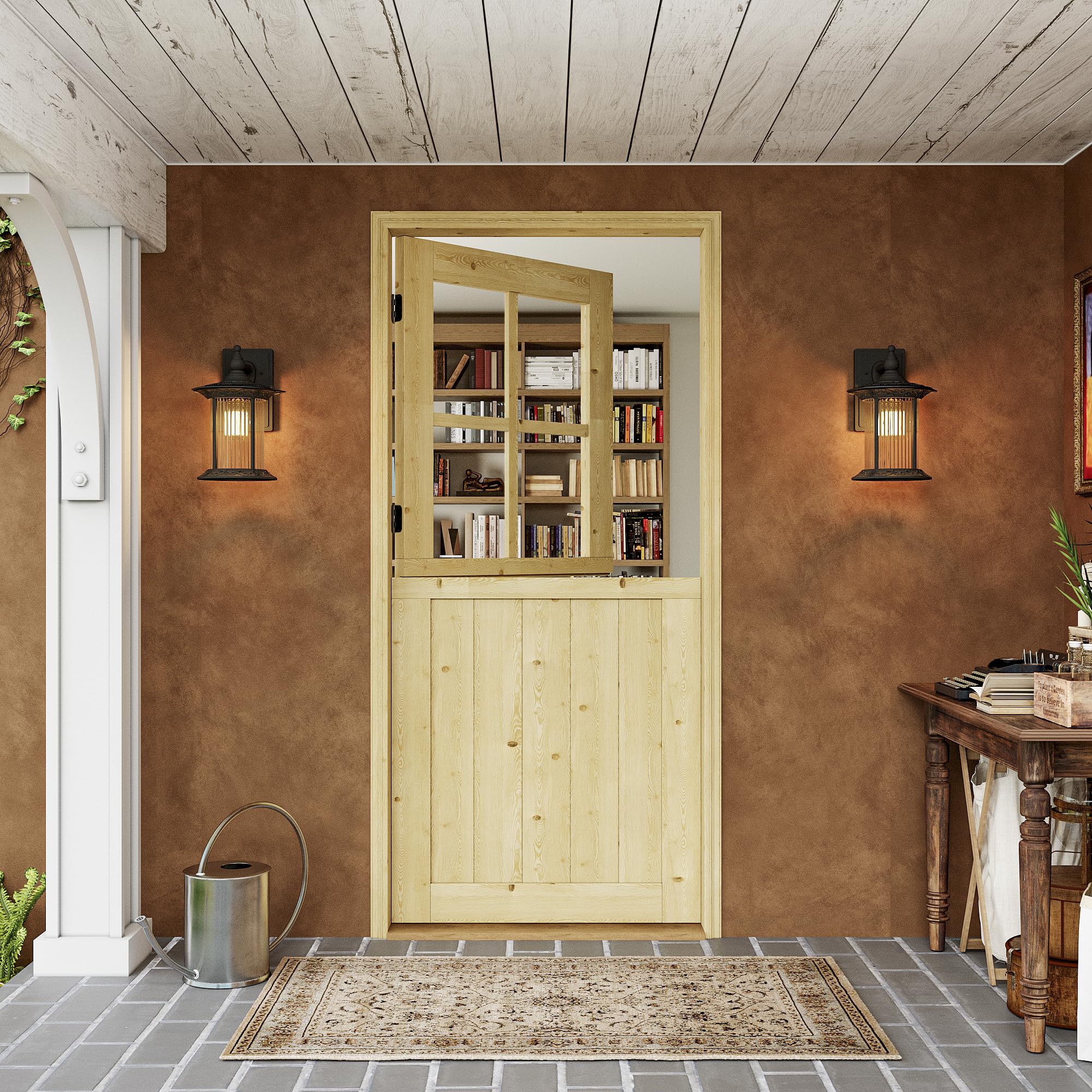 JUJUBON 36x80 Dutch Door Slab 4 Lite