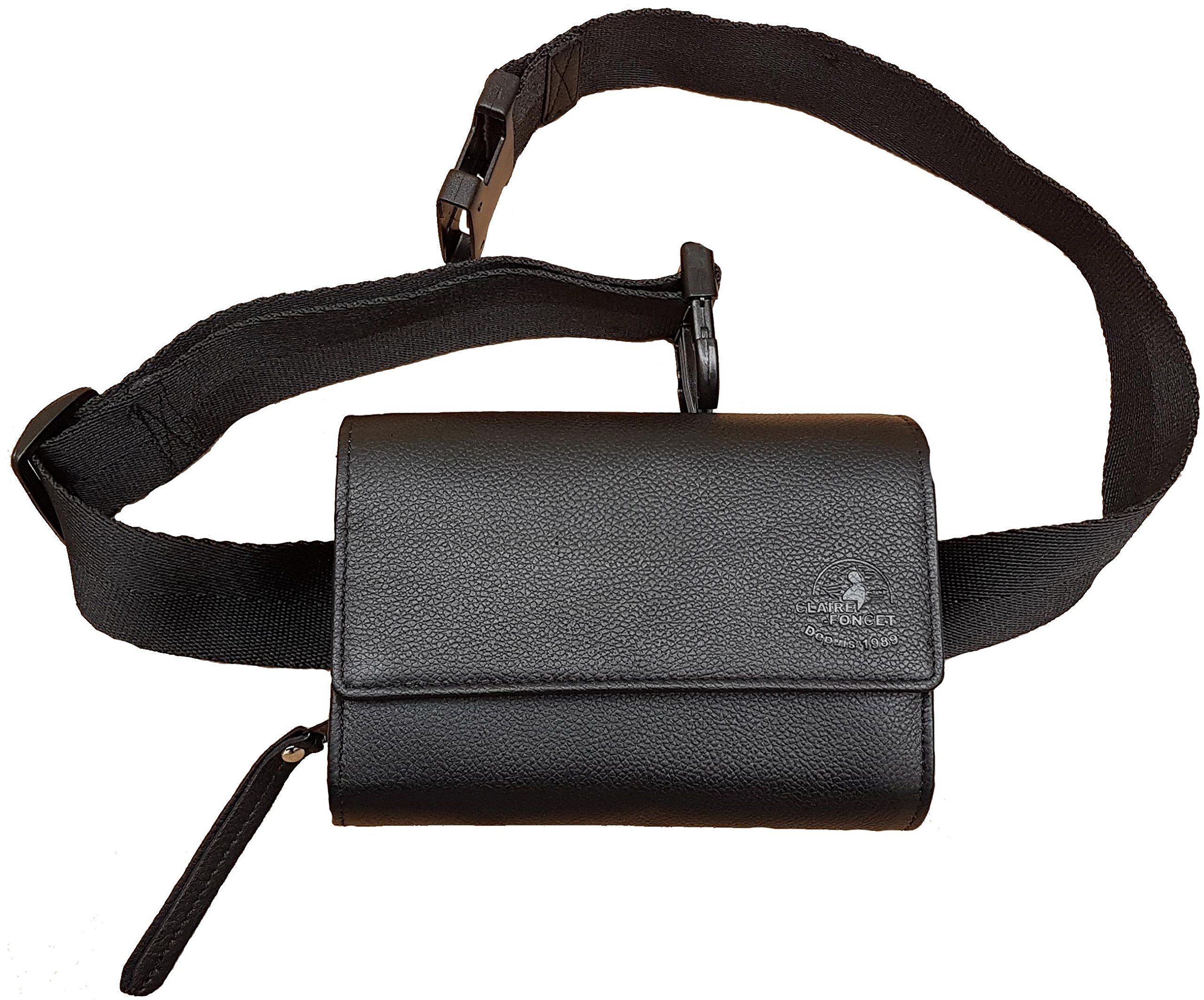 Sacoche Banane Monnayeur pour Serveurs, Serveuses en Véritable Cuir avec Distributeur de 6 Pièces Euro, Fermeture par Aimants Puissants, Brasserie, Restaurants, Cinéma, Bus, Taxi