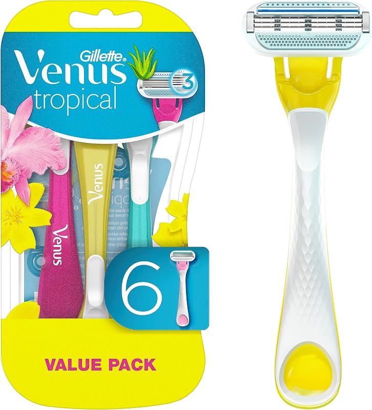 Gillette Venus Tropical Value Pack 6 Maquinillas De Afeitar Desechables 3 Cuchillas
