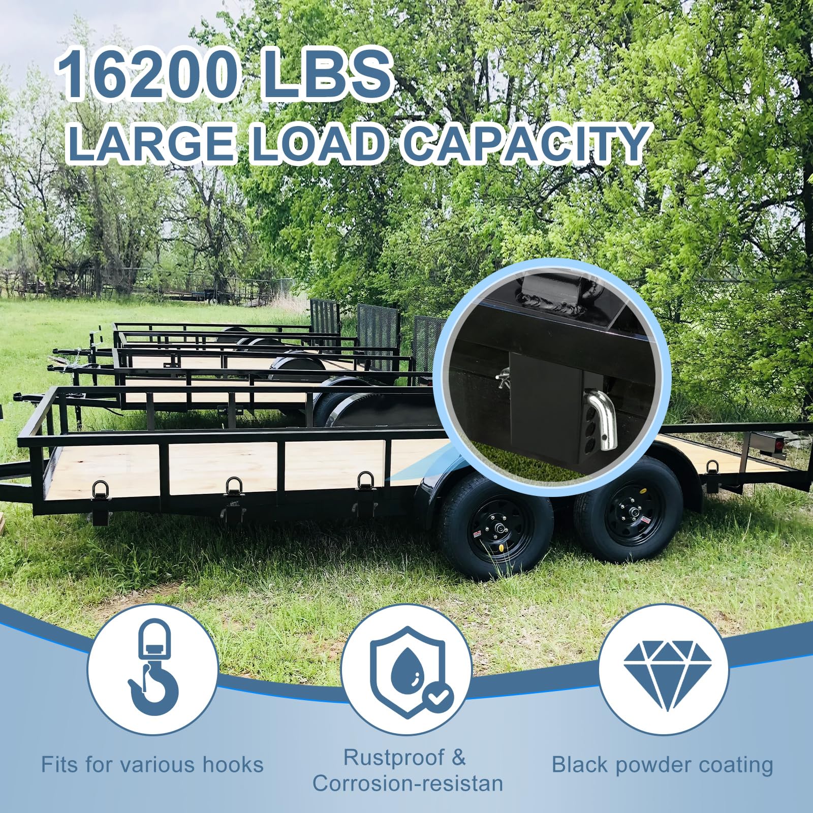 6 Packs Stake Pocket D Ring, Heavy Duty Trailer D - View #7