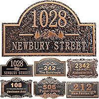 Vista 46 de Placa personalizada de dirección de casa de 12 pulgadas, números fundidos para exteriores, placa de señal de dirección personalizada con nombre