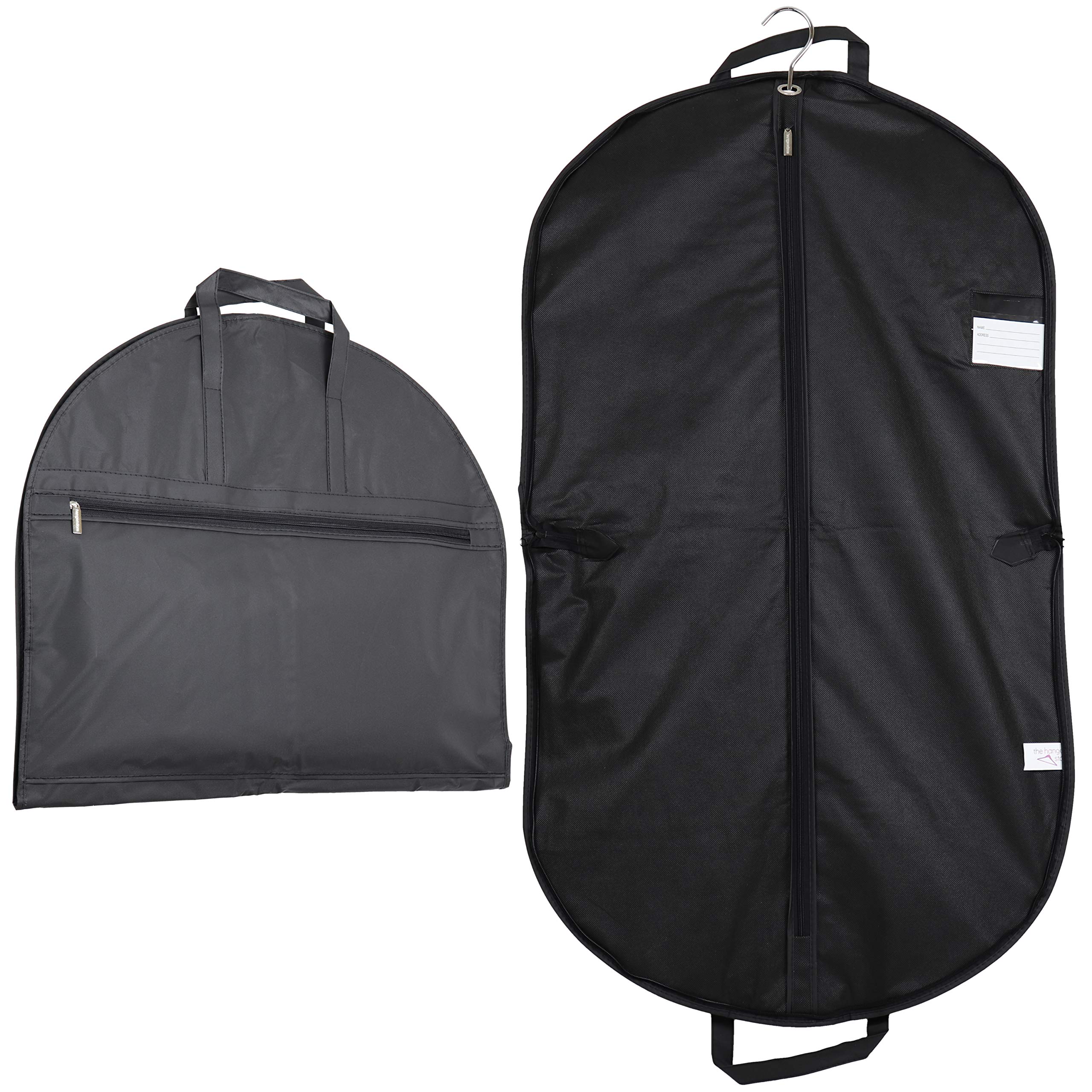 The Hanger Store Premium Black Travel Suit Carrier Cover Bag, Clothes Storage, Garment Protector 43" x 24"