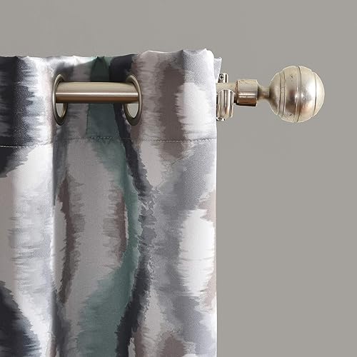 Miniatura 2 de Sun Zero Burbank Geométrico Ogee Acuarela Imprimir Panel de cortina de ojal con eficiencia energética 54 x 63 Lino Paquete de 1
