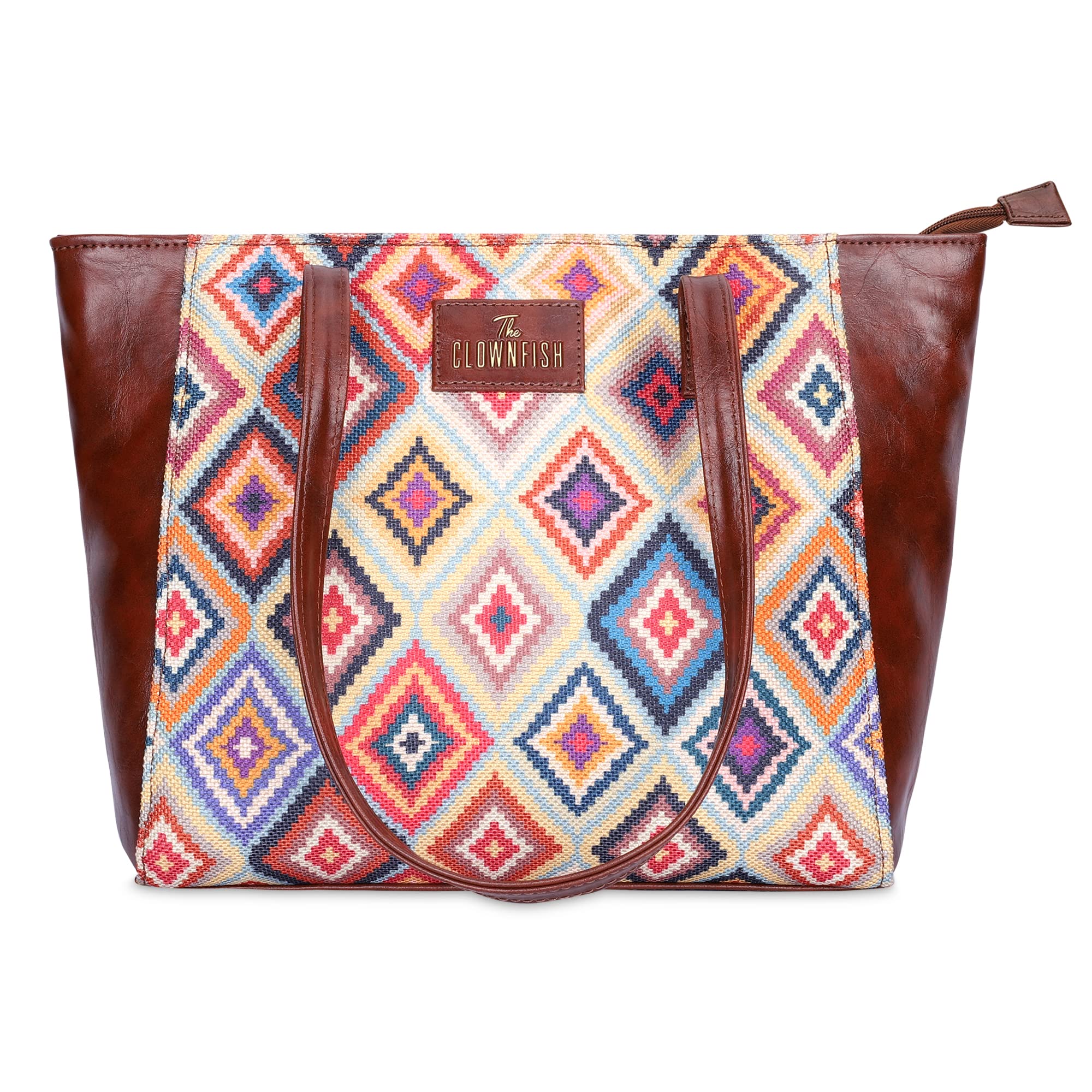 Valentine Printed Handicraft Fabric & Faux Leather Handbag for Women Ladies Tote for Women College Girls-image-21