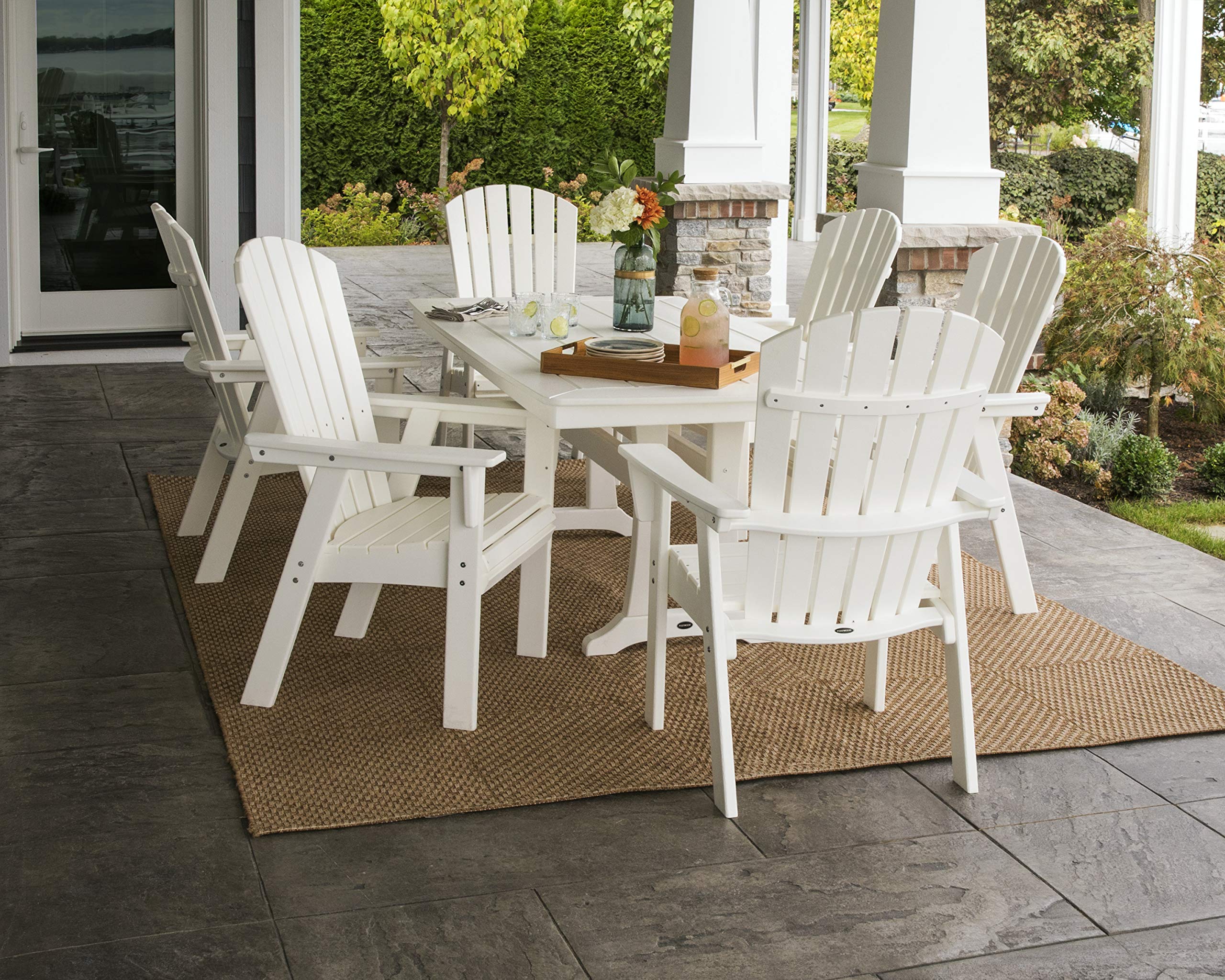 Amazon.com: POLYWOOD® Nautical Dining Set, Sunset Red/White