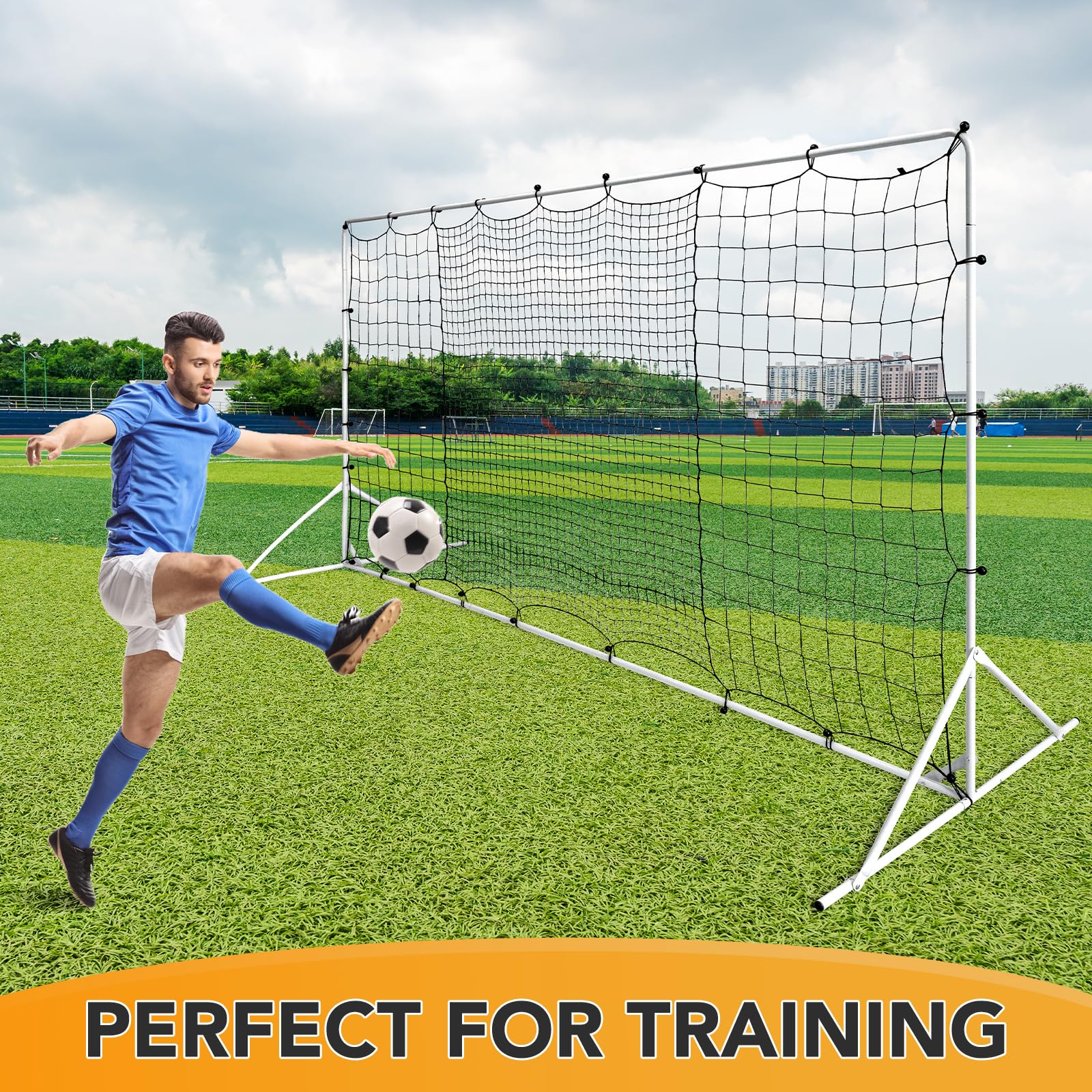 Rete da Rimbalzo per Calcio, Rete da Rimbalzo per Calcio in Acciaio, Rete di Rimbalzo per Allenamento di Calcio in Giardino e Allenamento di Calcio 6'x4' e 12'x6'