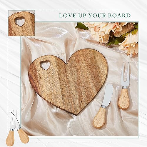 Miniatura 4 de Patelai Juego de 12 cuchillos de madera con forma de corazón para fiesta de despedida de soltera, con caja blanca, regalos para invitados, premios,