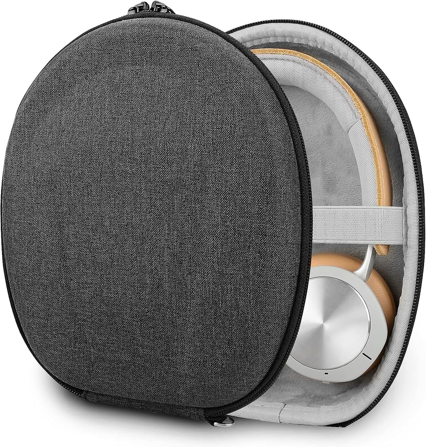 Geekria Shield Headphones Case for On-Ear Headphones, Replacement Hard Shell Travel Carrying Bag with Cable Storage, Compatible with JBL T600BT, Skullcandy Hesh3, B&O Beoplay H95 (Grey)