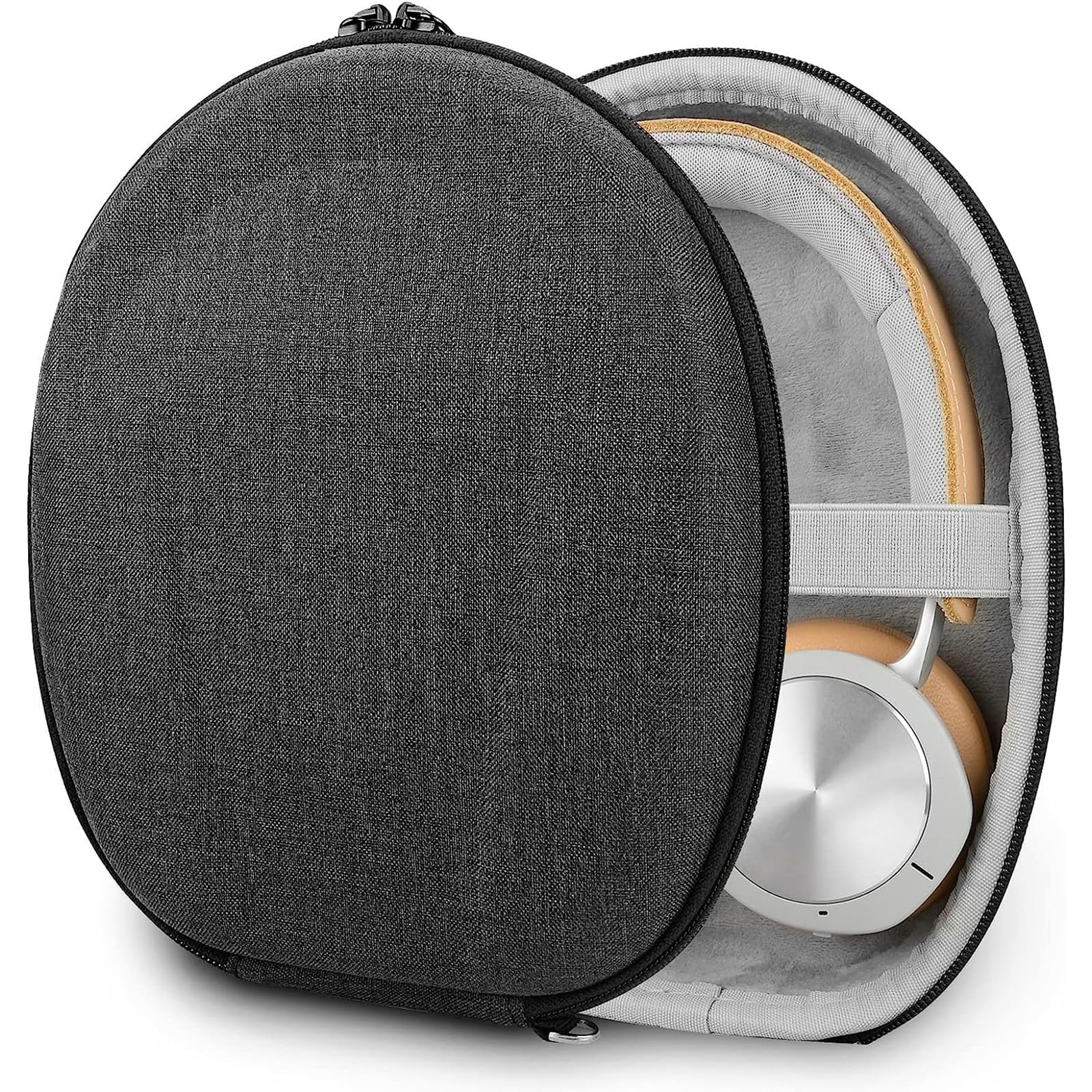 Geekria Shield Headphones Case for On-Ear Headphones, Replacement Hard Shell Travel Carrying Bag with Cable Storage, Compatible with JBL T600BT, Skullcandy Hesh3, B&O Beoplay H95 (Grey)