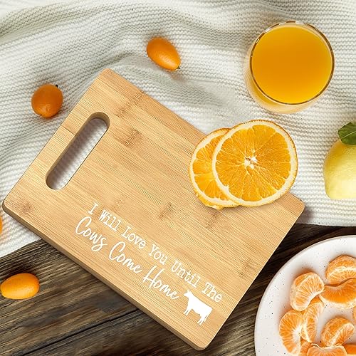 Miniatura 4 de FONDCANYON Regalos de inauguración de la casa, i'Ll Love You Till The Cows Come Home Tabla de cortar de bambú, para inauguración del hogar, regalos