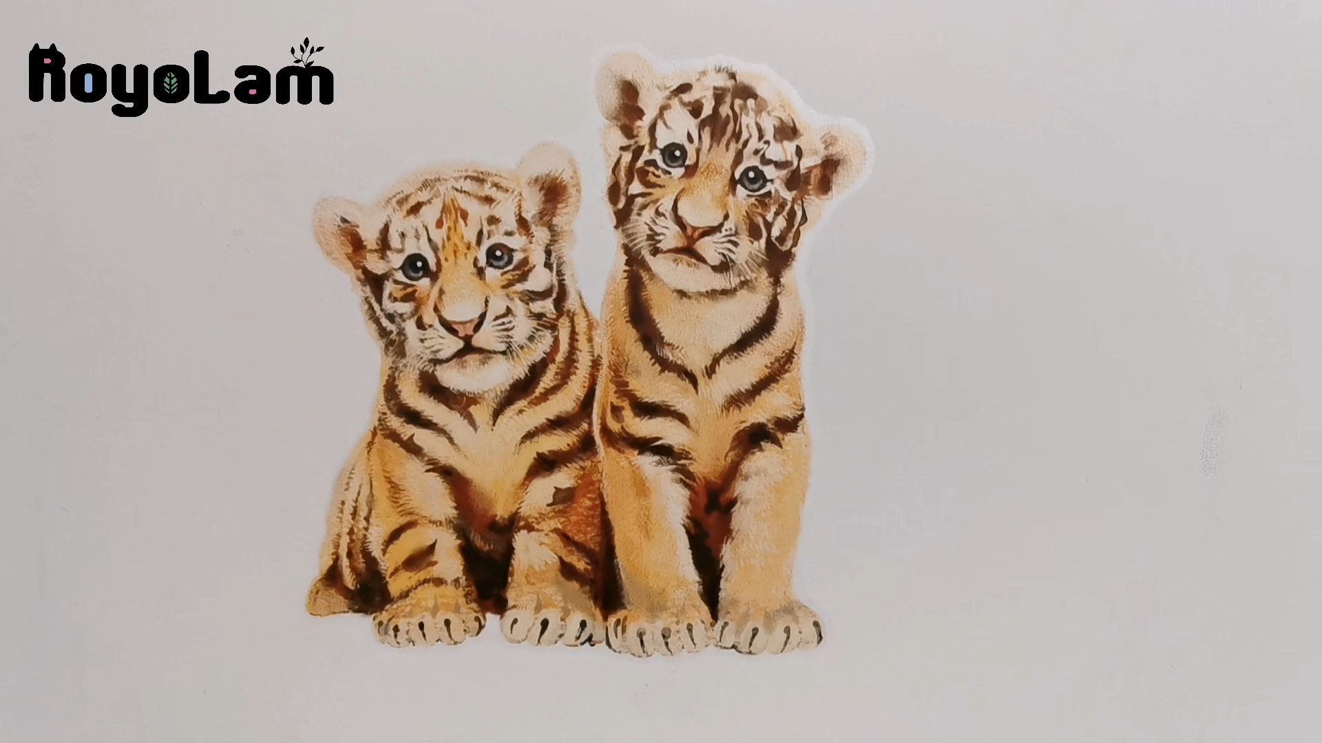 Vinilo decorativo tigres Little Tiger Brothers 30x28 cm miniatura 7