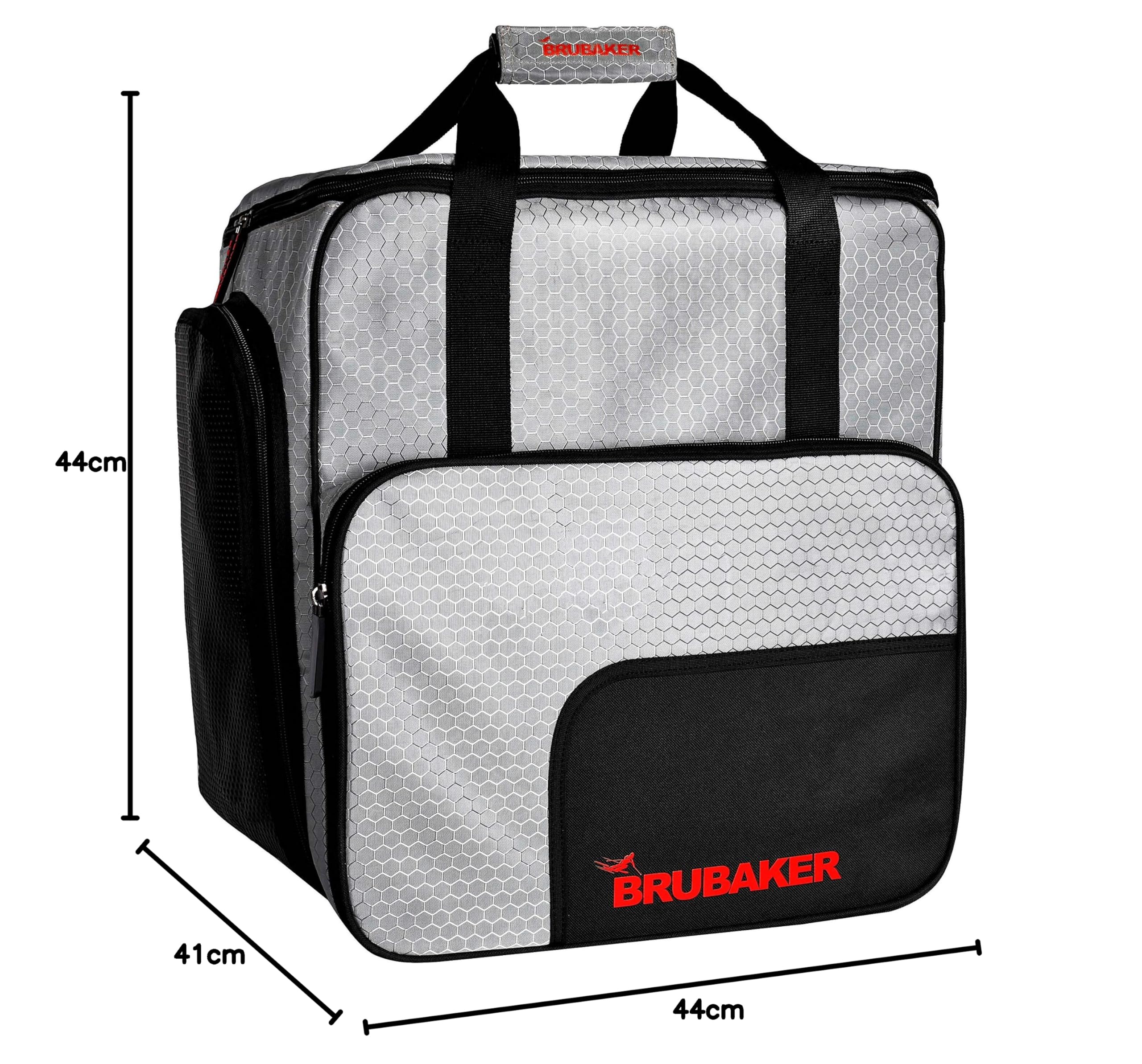 Brubaker SuperTec - Borsa Porta Scarponi da Sci Borsa da Casco con portascarpe - Rosso Argento