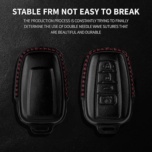 Miniatura 9 de Tukellen Funda de piel auténtica para llavero Toyota con llavero, protector de cuero compatible con RAV4, Camry, Corolla, Avalon, C-HR, Prius, GT86,
