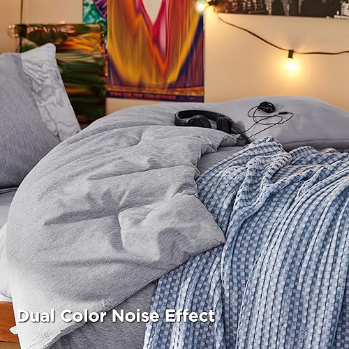 Miniatura 4 de Bedsure Juego de edredón individualindividual XL, juego de cama reversible refrescante y cálido, edredón de lino para todas las estaciones, 2