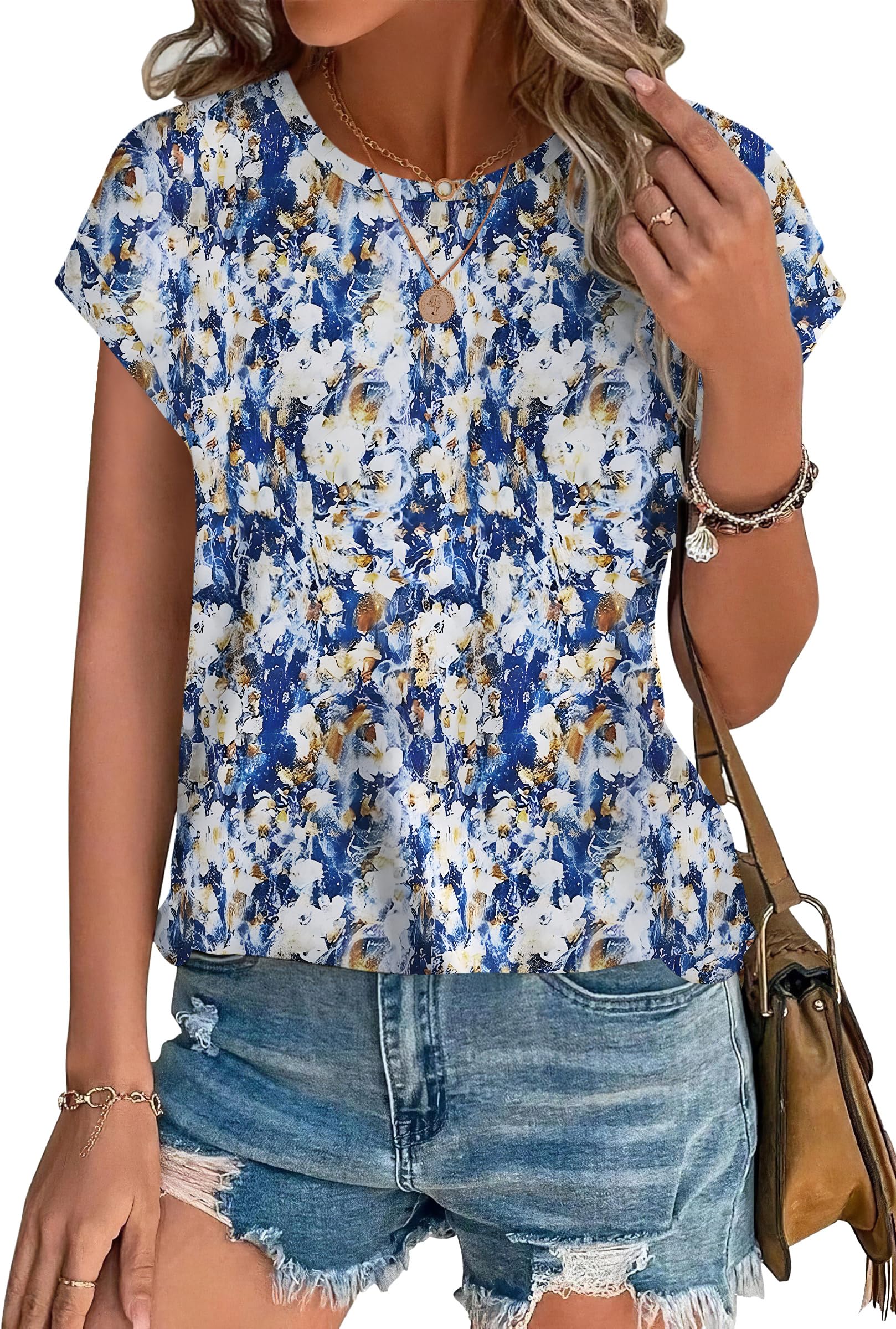 XIEERDUO Womens Tops Short Sleeve Shirts Blouses for Women Dressy C...