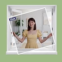 FOSLUOC DIY Window Screen Frame Kit 2-Pack: Aluminum Alloy up to 46x46", Insect-Proof Mesh, Spline, Tools for Easy Custom Install