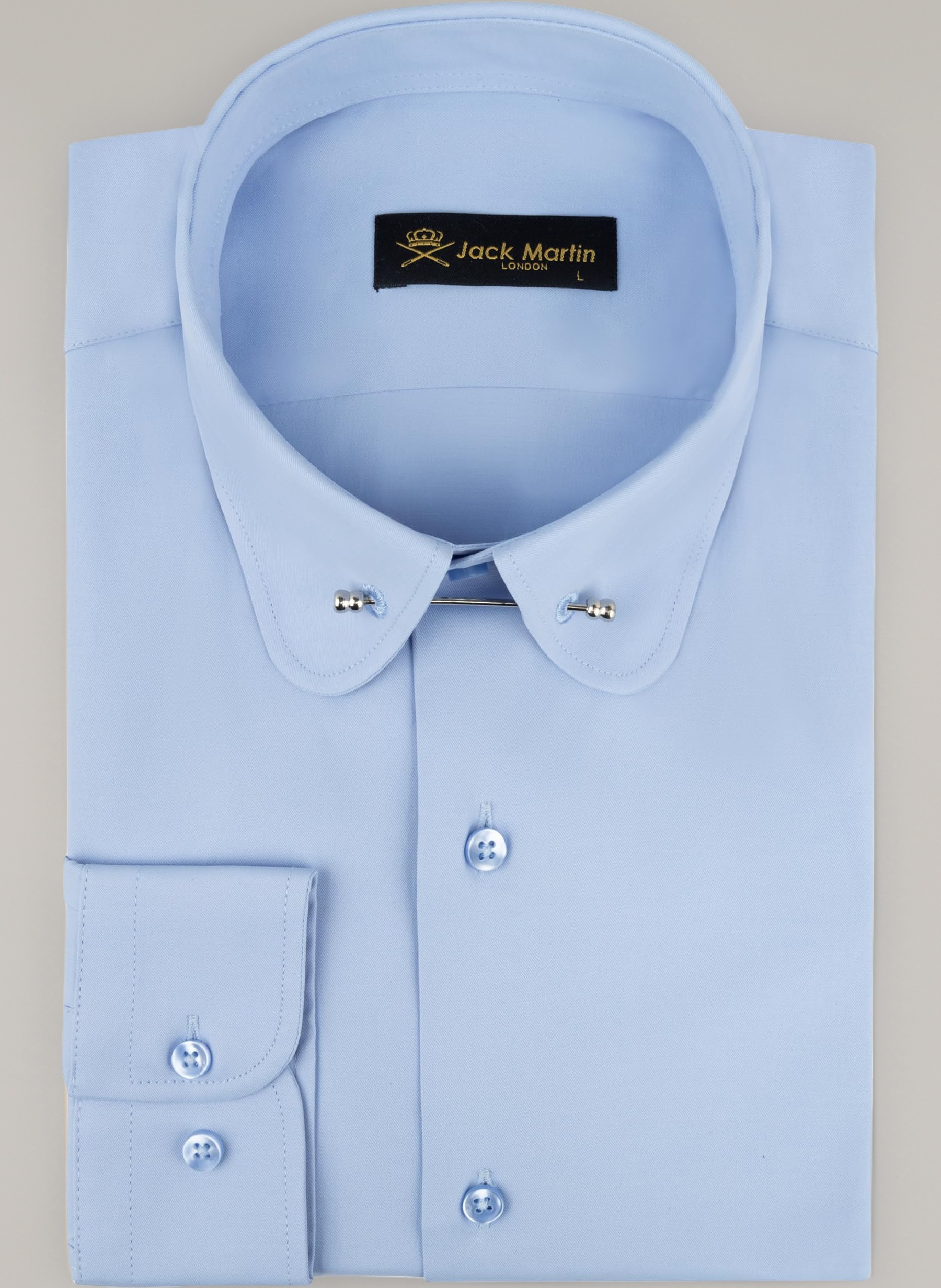 Men's Penny Collar Dress Shirt with Pin Collar Bar | Long Sleeve | Button-Up Stylish Formal