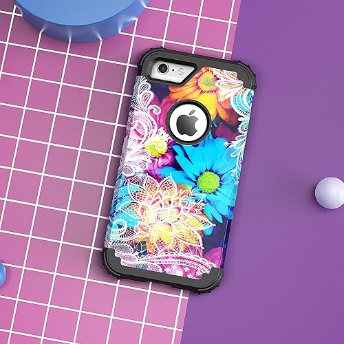 Miniatura 5 de IDweel Funda para iPhone 6S, iPhone 6 con protector de pantalla de vidrio templado, 3 en 1, resistente absorción de golpes, cubierta de