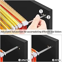 Vista 8 de Yaheetech Archivador vertical debajo del escritorio con 2 cajones y compartimento abierto, soporte de impresora con ruedas bloqueables para carpetas