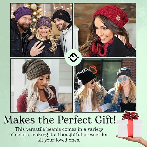 Miniatura 6 de FunkyJunque - Gorro de punto de gran tamaño de moda cálido suave holgado