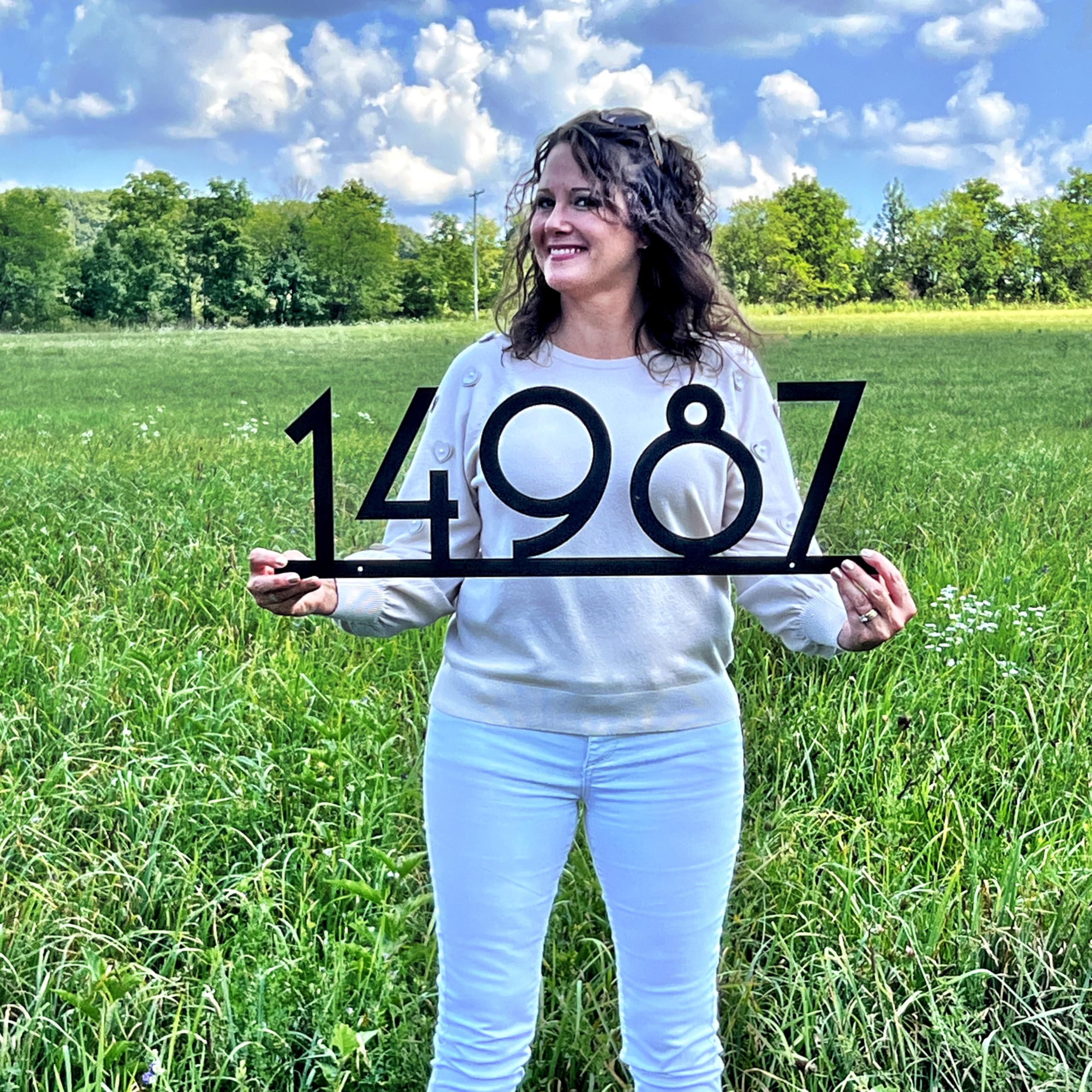 Personalized Metal House Number Sign | Custom Address Plaque | Mid Century Modern | Art Deco House Numbers | Address Numbers for House