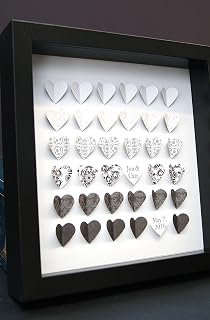 Personalized Wedding Gift, Anniversary Gift, Engagement Bridal Shower Gift Paper 3D Ombre Hearts Shadowbox Frame Custom Gift