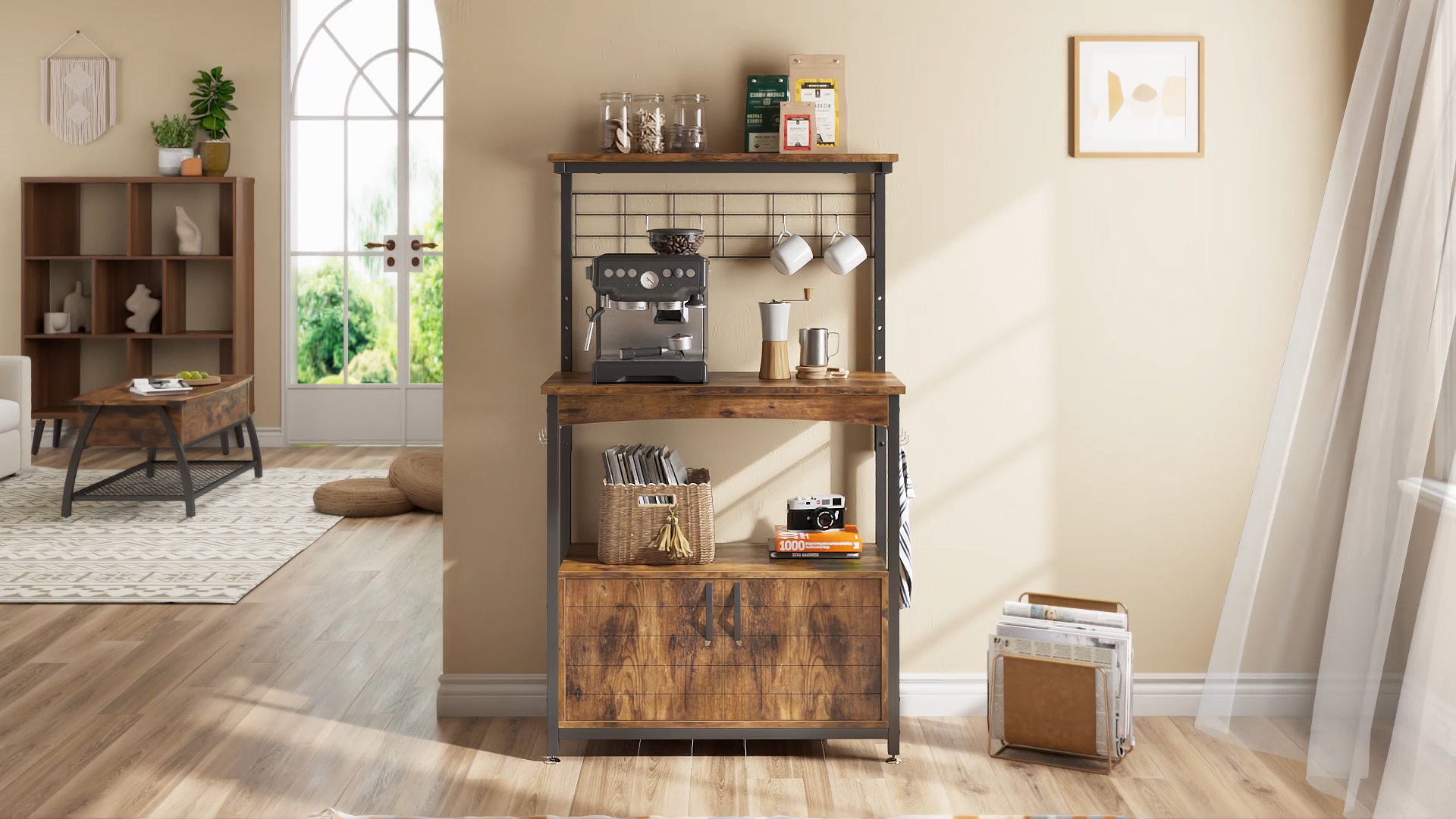 Amazon.com: Bestier Bakers Racks with Storage Cabinet, Height