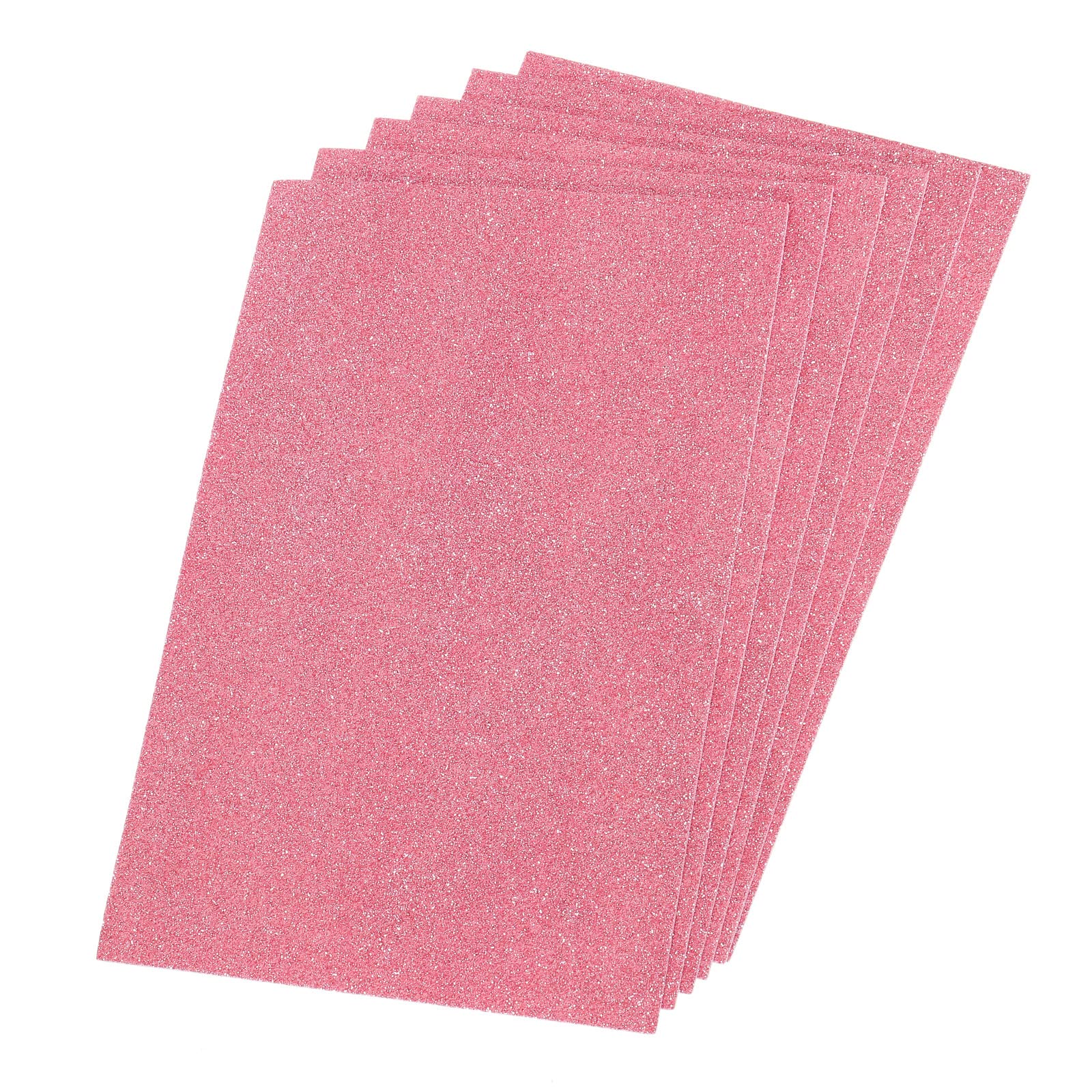 PATIKIL Glitter EVA Foam Sheets Soft Paper Non-Adhesive 11.8 x 7.8 Inch Pink for DIY Projects Pack of 5