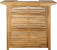 Safavieh Monterey Outdoor Teak Bar Table - Eco-Friendly Acacia Wood, Teak Brown Finish for Patio Entertaining