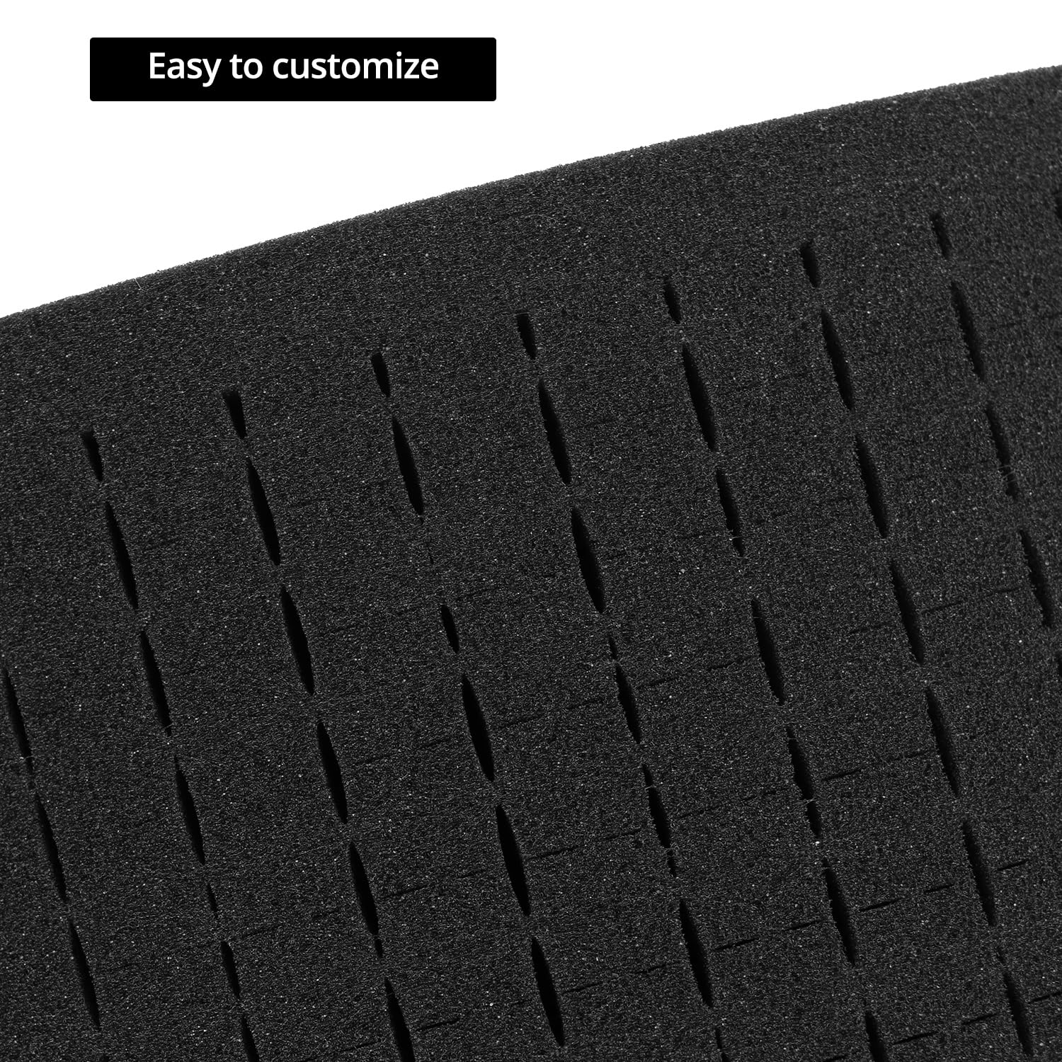 QWORK® Lot de 4 Mousse prédécoupée 400 x 300 x 50 mm, bloc mousse être utilisée pour protéger les outils, les appareils photo, les cosmétiques et l'artisanat.