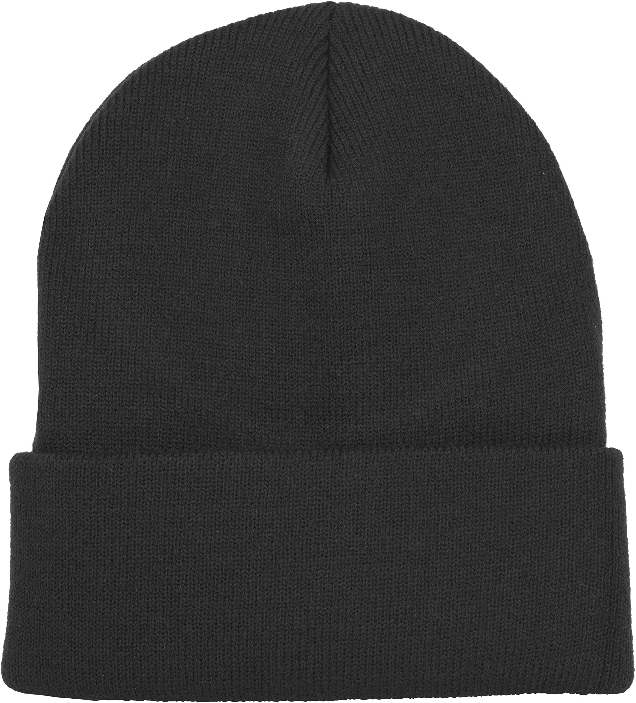Men Women Warm Knit Cuffed Plain Beanie Hat Skull Cap.