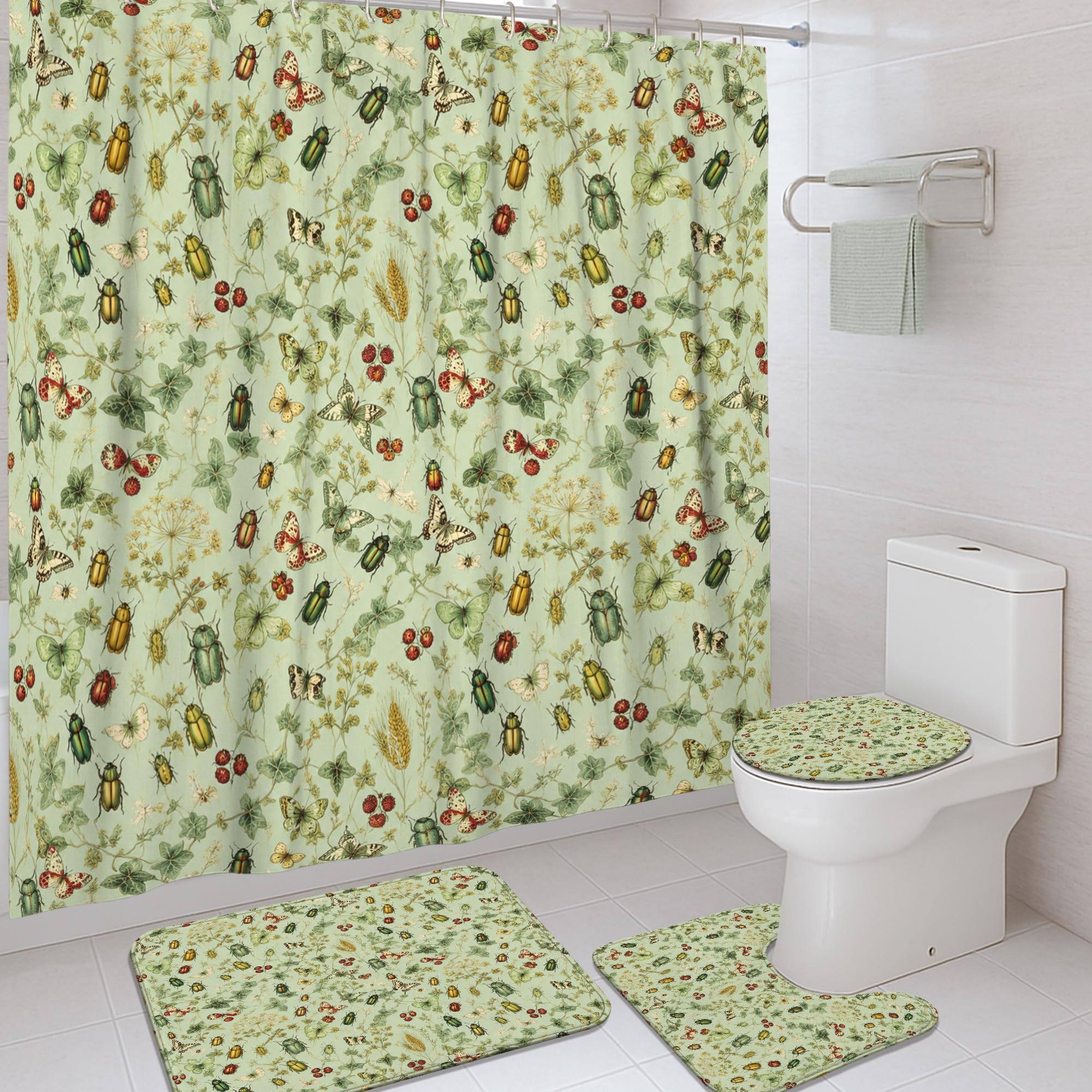 Rideau de douche imperméable anti-moisissure lavable en tissu