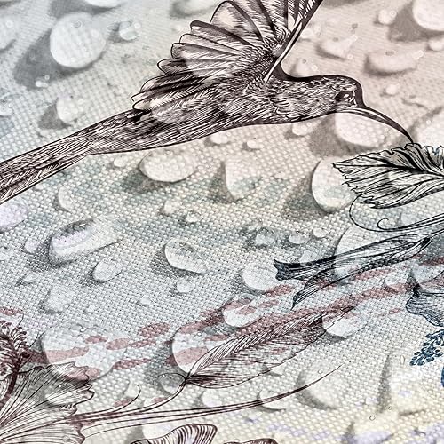 Miniatura 4 de Ambesonne Camino de mesa y manteles individuales de colibrí, pájaros y flores de hibisco, diseño antiguo, estampado clásico, juego para decoración