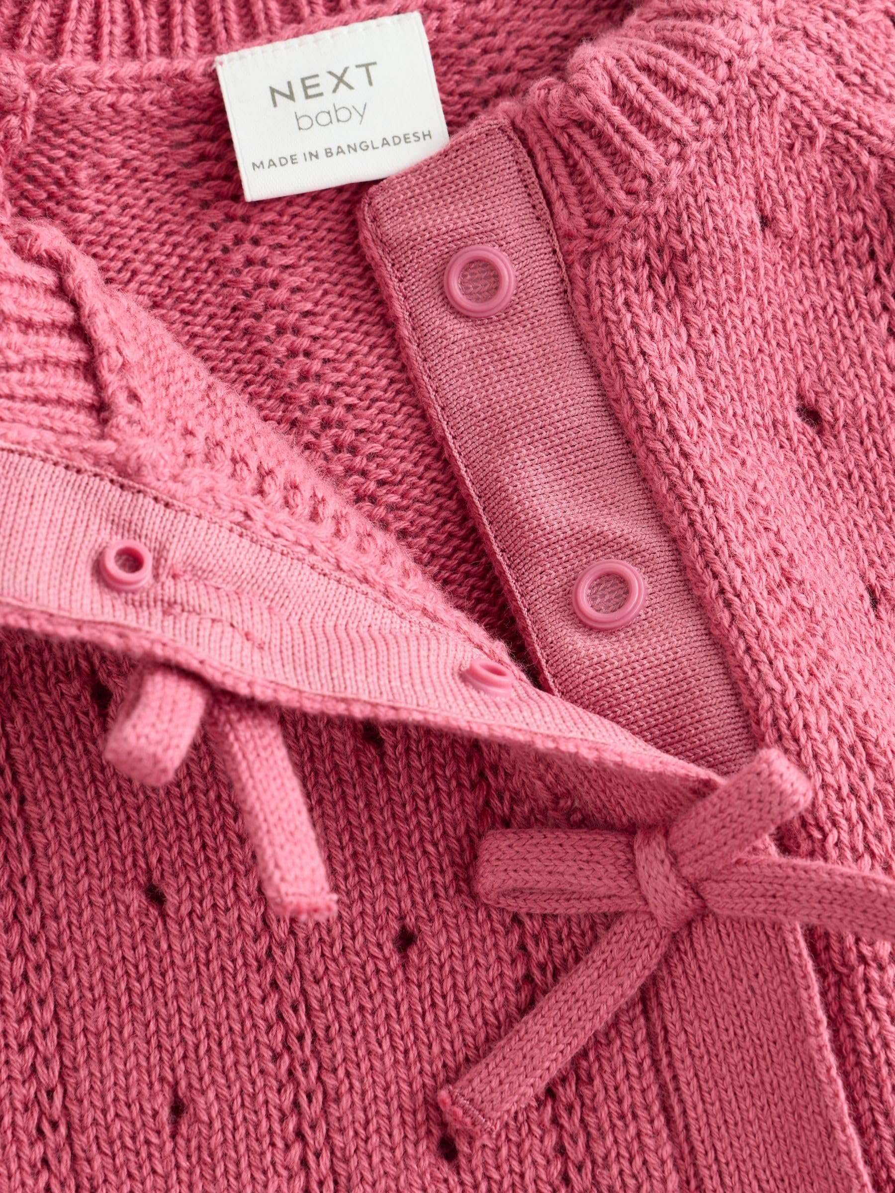 NEXT Bambina Confezione da 2 con Cardigan a Maglia con Volant e Fiocco e Leggings per Neonati