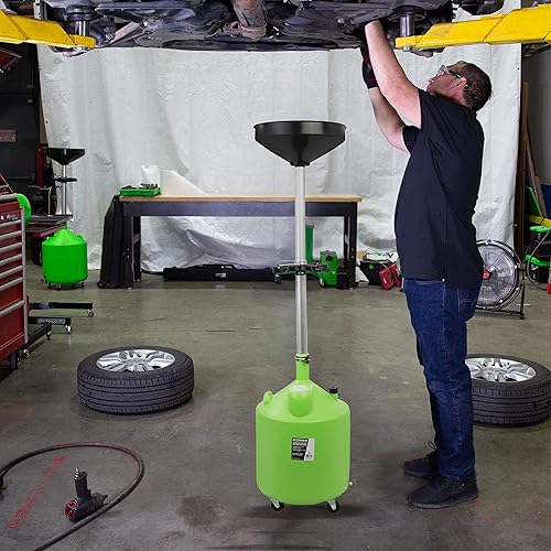 Miniatura 14 de OEMTOOLS 87032 Drenaje vertical de elevación de aceite portátil de 9 galones con embudo de cárter de aceite, para cambiar aceite de motor