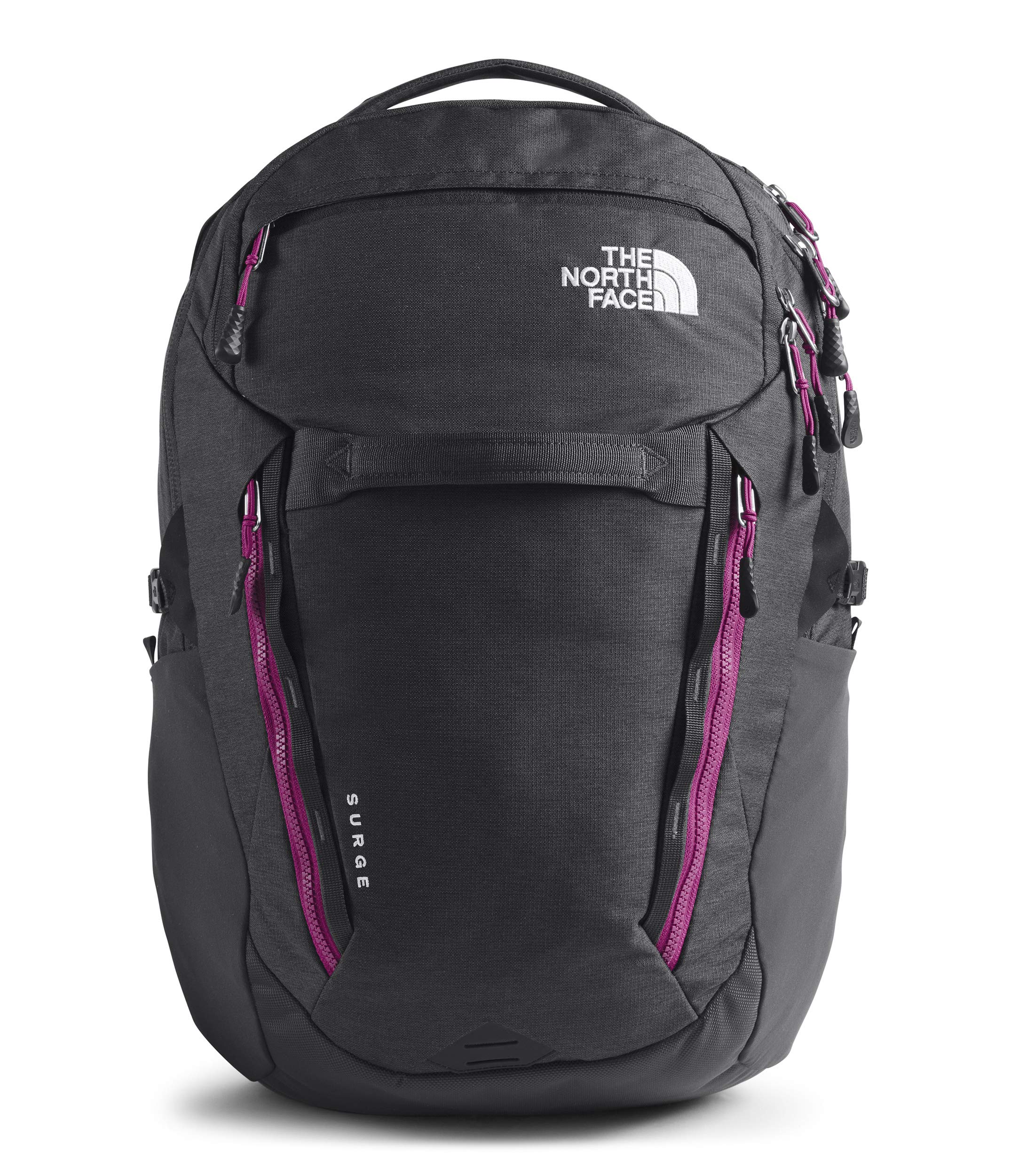 THE NORTH FACE Women's Surge Commuter Laptop Backpack, Asphalt Grey Light Heather/Wild Aster Purple, One Size