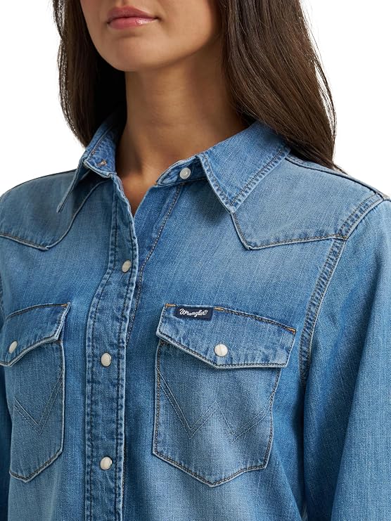 Wrangler Women's Bleached Denim Shirt